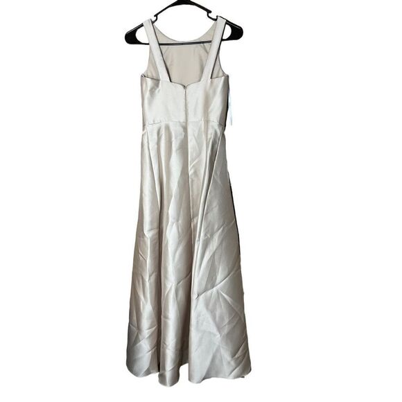 Dessy Girl Satin Twill Sleeveless Full Length Palomino Dress NWT Size 8 Junior - Picture 6 of 8